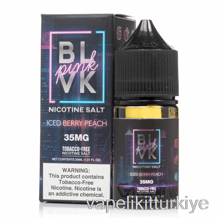 Vape Pen Vape Mate Buzlu Berry şeftali Tuzu - Blvk Pembe Serisi - Blvk - 30ml 35mg